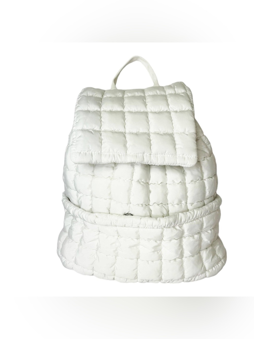 Lulu Mac White Puffer Quilted Backpack